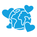 Earth love heart icon