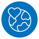 Earth love heart icon