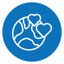 Earth love heart icon