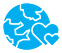 Earth love heart icon