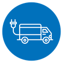 Electric plug in truck icon