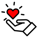 Empathy Hand Heart Color Filled icon