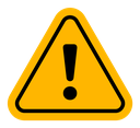 Warning sign with exclamation point icon