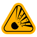 Explosive materials hazard sign Color Filled icon