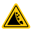 Falling rocks or debris warning road sign icon