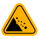Falling Rocks Warning Sign icon