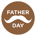 Fathers Day Mustache Badge Color Filled icon