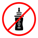 Feeding bottle forbidden icon