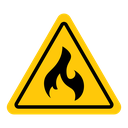 Fire warning sign icon