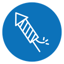 Fireworks rocket sign icon