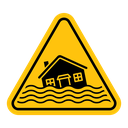 Flood disaster sign icon