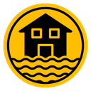 Flood disaster sign icon