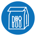 Food delivery paper bag icon