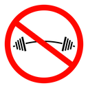 Forbidden barbell sign icon
