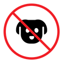 Forbidden dog pet sign icon