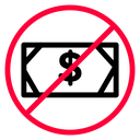 Free Of Charge Banknote Color Filled icon