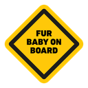 Fur baby on board sign icon