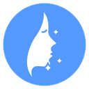 Glowing Face Profile Color Filled icon
