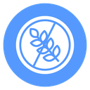 Gluten Free Wheat Ban Color Filled icon