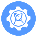 Green Technology Leaf Gear Color Filled icon