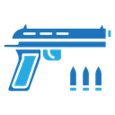 Gun with ammunition Color Filled icon