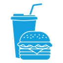 Hamburger and soft drink cup icon