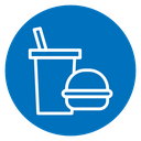 Hamburger and soft drink cup icon