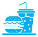 Hamburger and soft drink cup icon