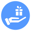 Hand Giving Gift Box Color Filled icon