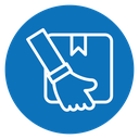 Hand holding box icon