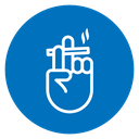 Hand holding cigarette icon