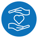Hand holding heart icon