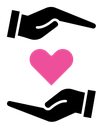 Hand holding heart icon
