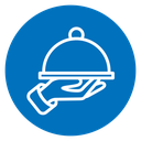 Hand holding tray icon