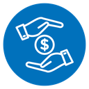 Hand money exchange icon