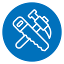 Hand saw and hammer icon