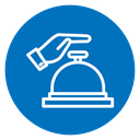 Hand touching service bell icon