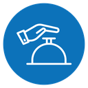 Hand touching service bell icon