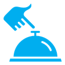 Hand touching service bell icon