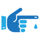 Hand with blood drop icon