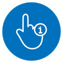 Hand with information icon