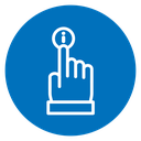 Hand with information icon