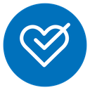 Health Approved Heart Color Filled icon