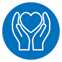 Heart and hands icon