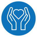 Heart and hands icon
