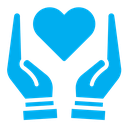 Heart and hands icon