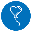 Heart balloon icon