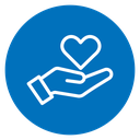 Heart in hand icon