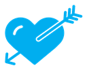 Heart with arrow icon
