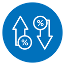 High and Low Percent arrow icon